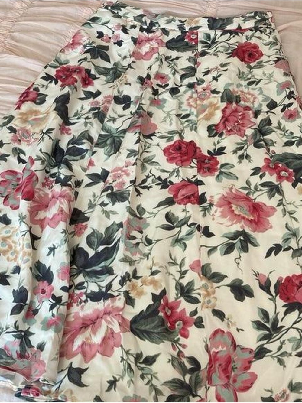 Majorelle floral double-lined button down midi skirt S